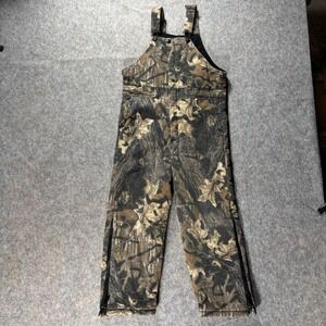 VTG Wolf Moutain Huntingwear Camo Overalls Realtree Mossy Oak Youth M USA Made